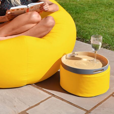 Bigger and Better Indoor/Outdoor Round Yellow Footstool