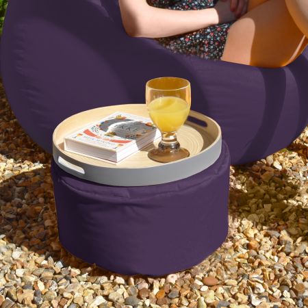 Bigger and Better Indoor/Outdoor Round Purple Footstool