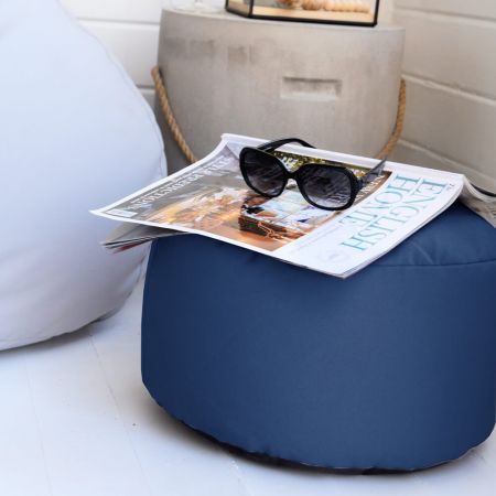 Bigger and Better Indoor/Outdoor Round Royal Blue Footstool