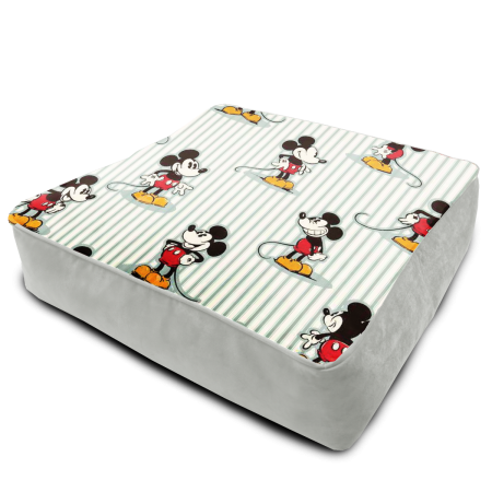 Disney - Mickey Stripe & Platinum Grey Cotton Square Box Floor Cushion