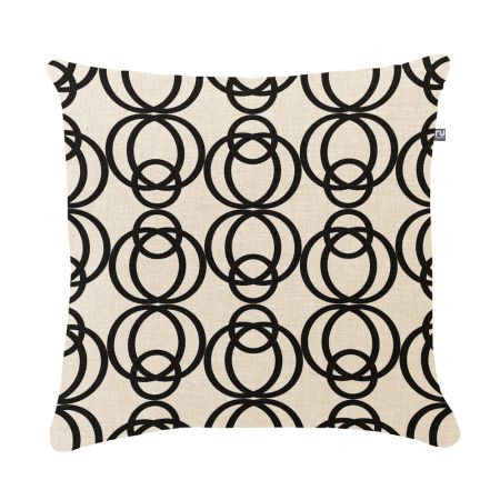 Snug & Printed Linen Look 45x45cm Cushion - Circle Geo