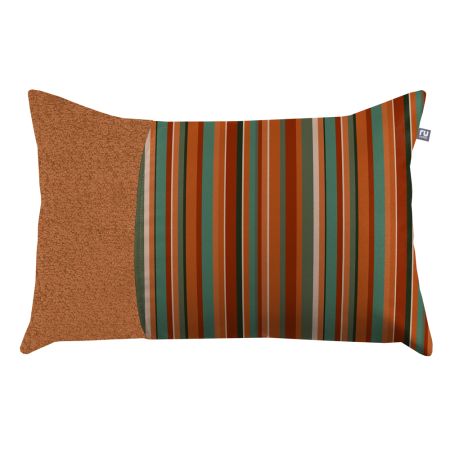 Snug & Printed Trend 40x60 Cut Off Cushion - Rust Stripes