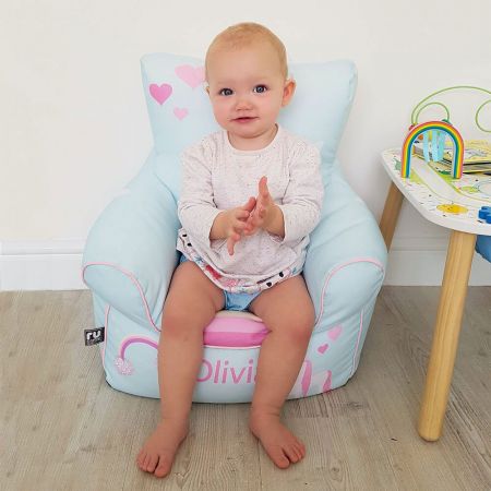 Unicorn Toddler Bean Bag Chair with Footstool