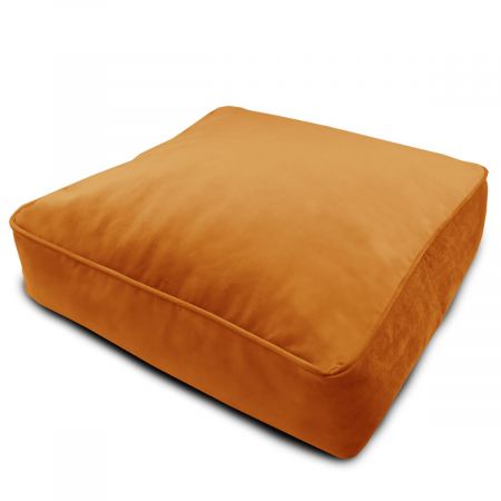 Velvet Square Floor Cushion - Burnt Orange