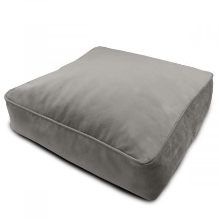Velvet Square Floor Cushion - Pebble Grey