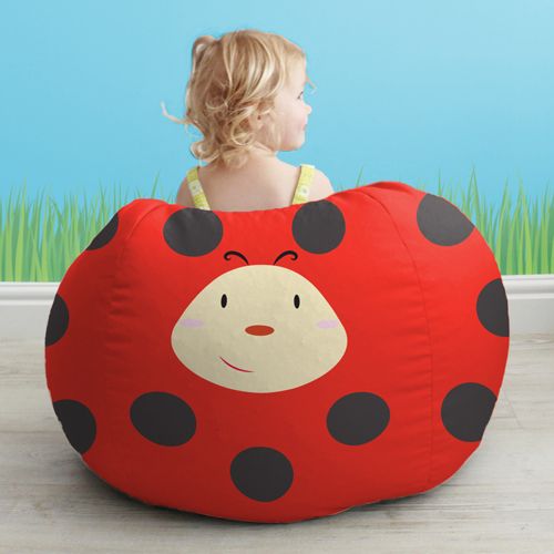Ladybird Animal Kids Beanbag Ready Filled Personalise With Name Washable 