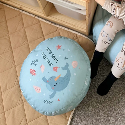 kids beanbag chair and matching footstool