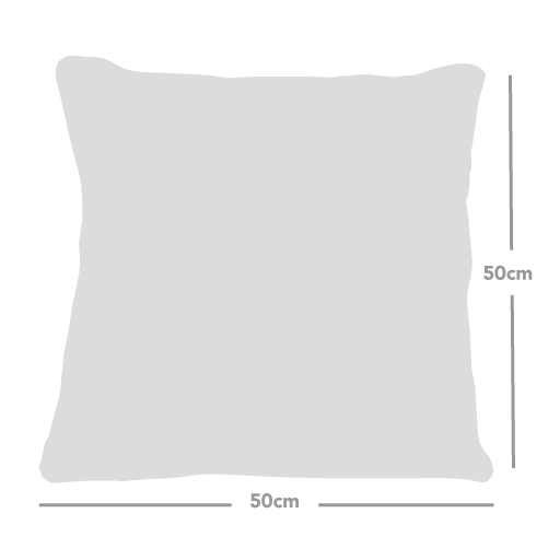  'Safari Friends' 50x50cm Waffle Cushion dimension image - cream