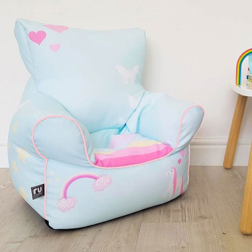 Personalised unicorn toddler bean bag chair